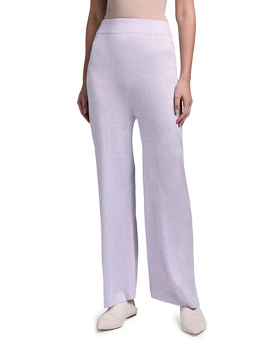 Shop Agnona Full-leg Pants In Lavender