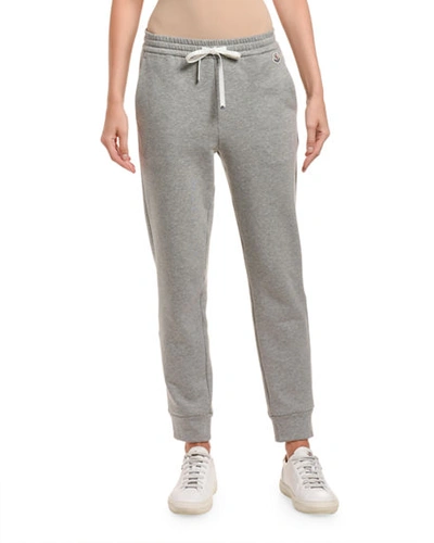 Shop Moncler Small Logo Jogger Sweatpants In Gray