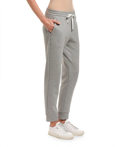 Shop Moncler Small Logo Jogger Sweatpants In Gray