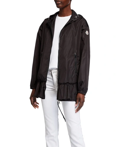 Shop Moncler Sarcelle Semi-fit Raincoat In Black