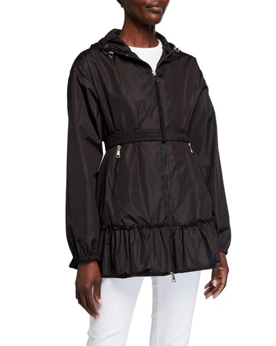 Shop Moncler Sarcelle Semi-fit Raincoat In Black