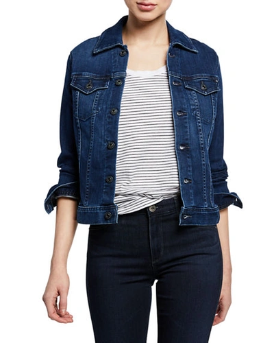 Shop Ag Robyn Button-front Denim Jacket In Pinnacle Blue