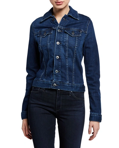 Shop Ag Robyn Button-front Denim Jacket In Pinnacle Blue