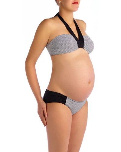 Shop Pez D'or Maternity Montego Bay Textured Two-piece Bikini Swim Set In Black/white