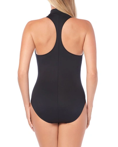 Shop Magicsuit Deep Dive Coco Underwire One-piece Swimsuit In Black