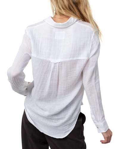 Shop Rails Ellis Button-down Long-sleeve Solid Shirt In White