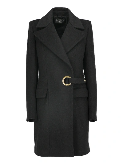 Shop Balmain Single Breasted Coat In Black