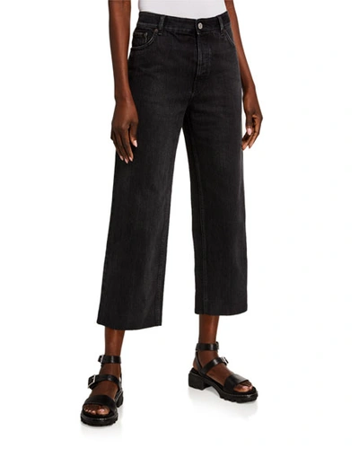 Shop Balenciaga Cropped Straight-leg Jeans In Gray/black