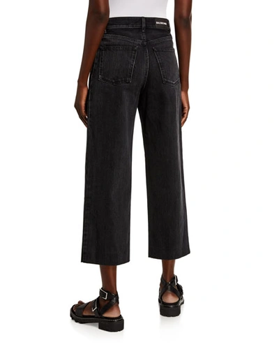Shop Balenciaga Cropped Straight-leg Jeans In Gray/black