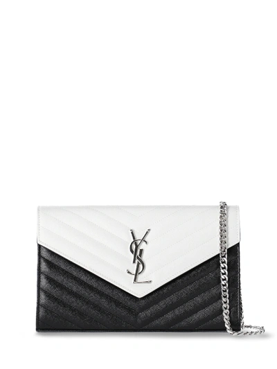 Shop Saint Laurent Shoulder Bag In Black, White