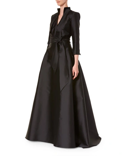 Carolina Herrera Icon Mikado Bolero Jacket In Black | ModeSens