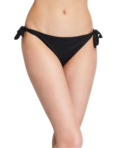Shop Lise Charmel Side-tie Laser-cut Bikini Swim Bottoms With Narrow Sides In Black
