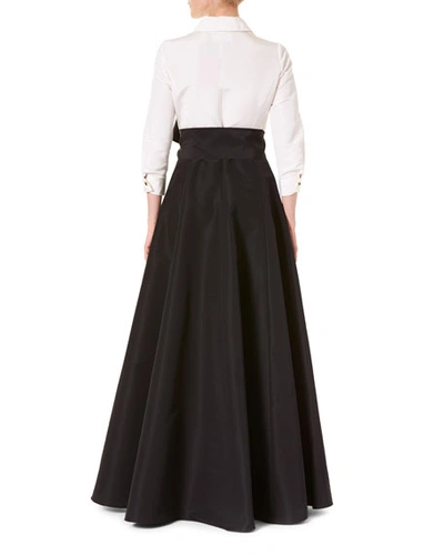 Shop Carolina Herrera Icon Two-tone Trench Gown In White/black
