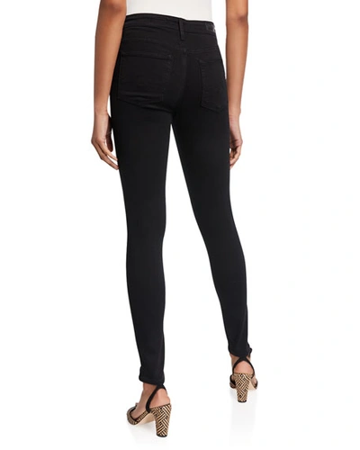 Shop Ag Farrah High-waist Stretch-denim Skinny Jeans In Super Black