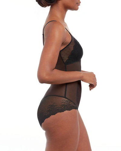 Shop Spanx Spotlight On Lace Bodysuit In Very Black