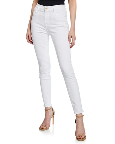 Shop Frame Le High Skinny Ankle Jeans In Blanc