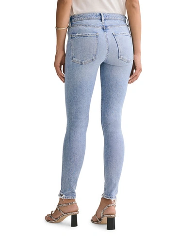 Shop Agolde Sophie Mid-rise Ankle Skinny Jeans With Knee Rip In Shrine