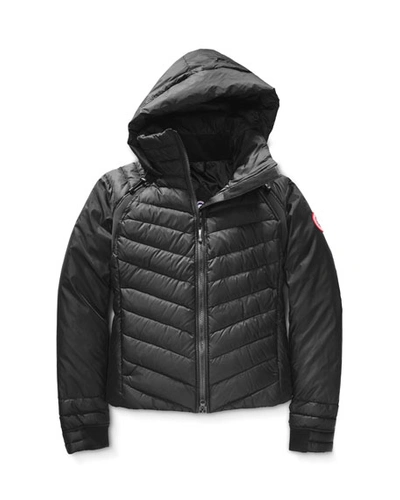 Shop Canada Goose Hybridge Hooded Down Puffer Base Jacket In Black