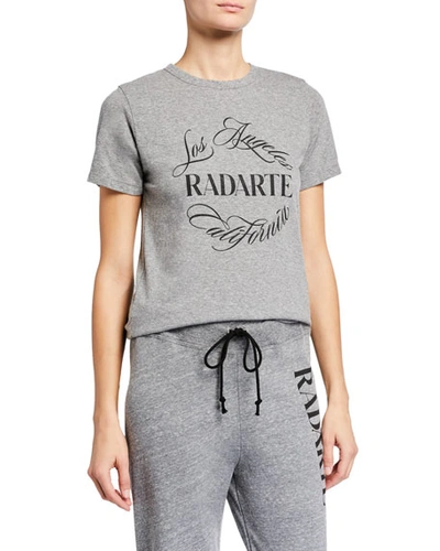 Shop Rodarte Radarte Font Crewneck T-shirt In Gray