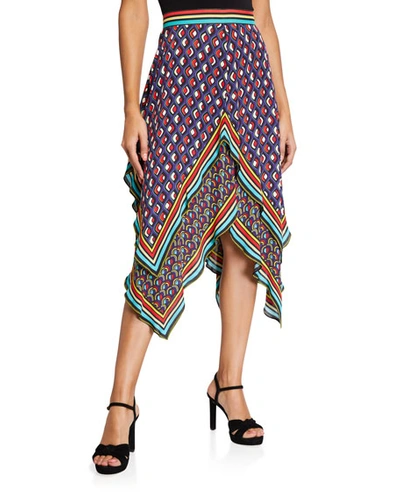 Shop Alice And Olivia Maura Tiered Handkerchief Skirt In Multi Pattern