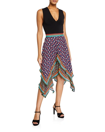 Shop Alice And Olivia Maura Tiered Handkerchief Skirt In Multi Pattern