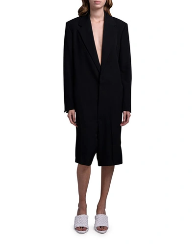 Shop Bottega Veneta Cotton Blazer Jumpsuit In Black