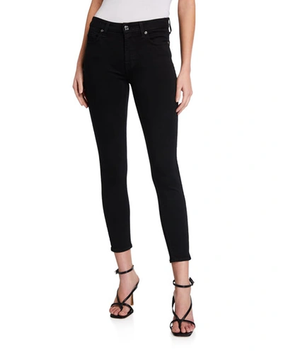 Shop 7 For All Mankind The Ankle Skinny Jeans, Black In Silblack