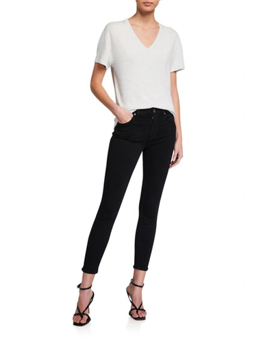 Shop 7 For All Mankind The Ankle Skinny Jeans, Black In Silblack