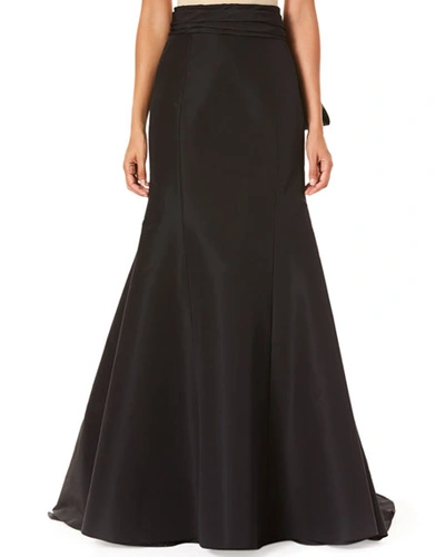 Shop Carolina Herrera Icon Knotted Trumpet Skirt In Black