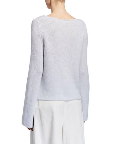 Shop Vince Boat-neck Long-sleeve Cashmere Sweater In H Powder Blue