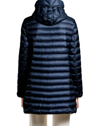 Shop Moncler Rubis Hooded Puffer Jacket In Navy