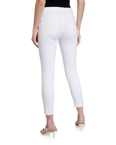 Shop Frame Le Color Cropped Skinny Jeans In Blanc