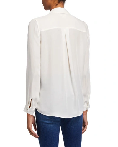 Shop L Agence Nina Collared Button-down Blouse In Ivory