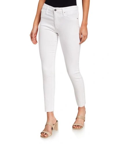 Shop Ag The Farrah High-rise Ankle Skinny Jeans In White