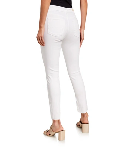 Shop Ag The Farrah High-rise Ankle Skinny Jeans In White
