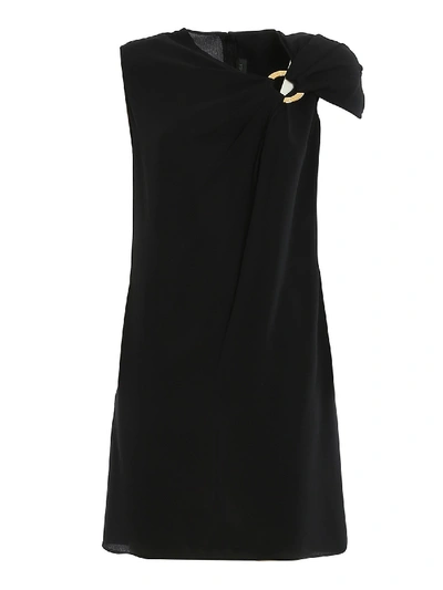 Shop Versace Ring Buckle Dress In Black