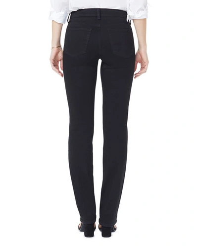 Shop Nydj Petite Marilyn Straight-leg Jeans In Black