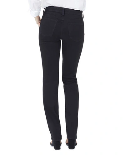 Shop Nydj Petite Marilyn Straight-leg Jeans In Black