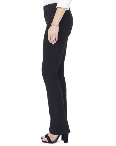 Shop Nydj Petite Marilyn Straight-leg Jeans In Black