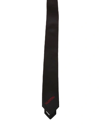Shop Valentino Silk Twill Tie In Black