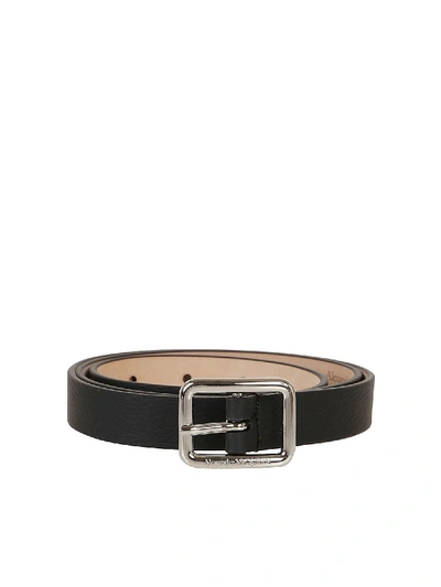 Shop Alexander Mcqueen Branded Buckle Leather Belt In Black