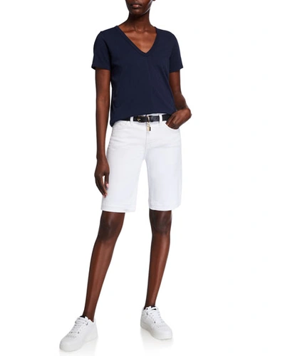 Shop Jen7 By 7 For All Mankind Bermuda Jean Shorts In White