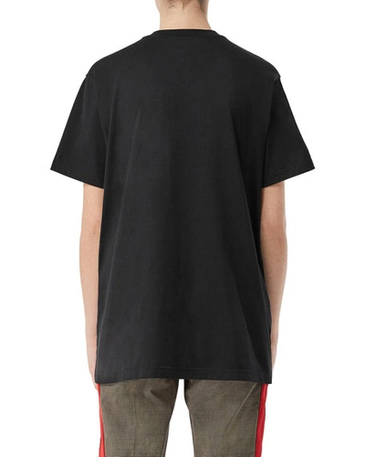 Shop Burberry Emerson Oversized T-shirt With Tb Monogram, Black