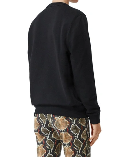 Shop Burberry Dryden Tb Monogram Crewneck Sweatshirt In Black