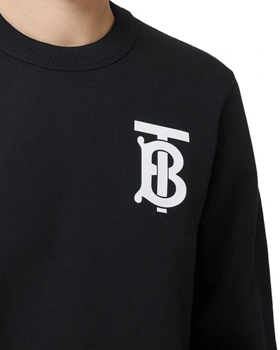 Shop Burberry Dryden Tb Monogram Crewneck Sweatshirt In Black