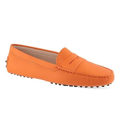 Shop Tod's Gommino Driving Shoes In Leather In Orange