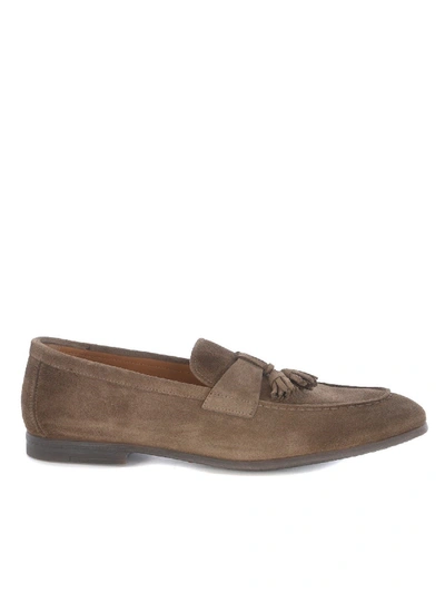 Shop Doucal's Tasselled Suede Loafers In Brown