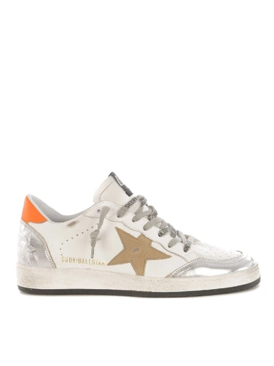 Shop Golden Goose Ball Star Sneakers In White And Silver
