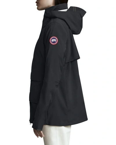 Shop Canada Goose Pacifica Hooded Utility Jacket In Black