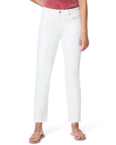 Shop Joe's Jeans The Lara Mid-rise Cigarette Ankle Jeans With Cut Hem In White